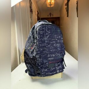 Dolce & Gabbana Blue algebra print Backpack with White and Red Accents